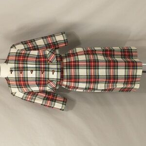 Vintage Wool Plaid Skirt Set 40s 50s See measurements Classic Timeless Tartan